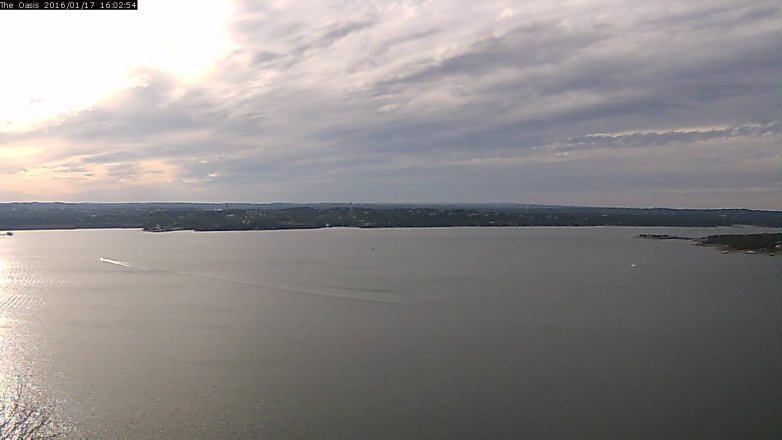 Lake Travis webcam, January 17, 2016 3:10 PM CT