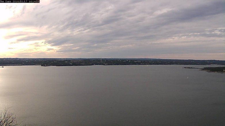 Lake Travis webcam, January 17, 2016 3:20 PM CT