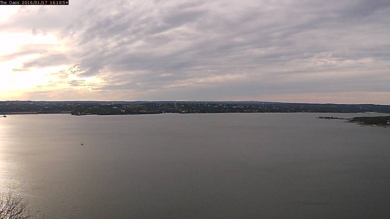 Lake Travis webcam, January 17, 2016 3:25 PM CT