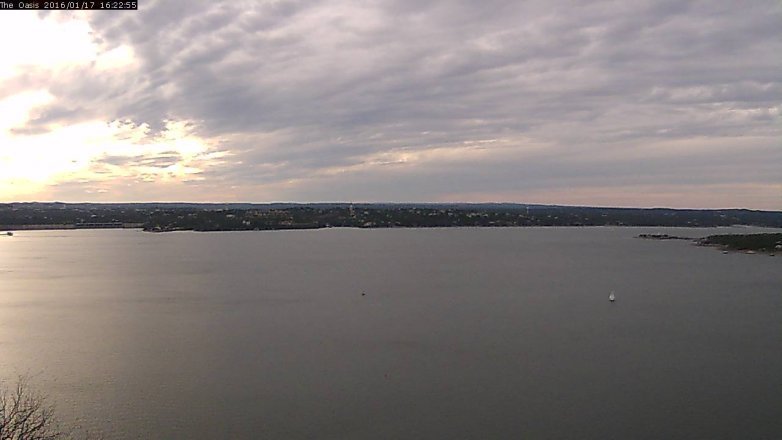 Lake Travis webcam, January 17, 2016 3:30 PM CT
