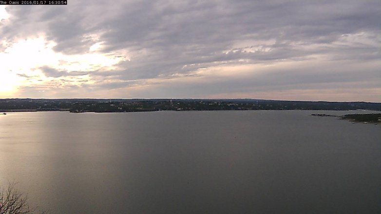 Lake Travis webcam, January 17, 2016 3:35 PM CT