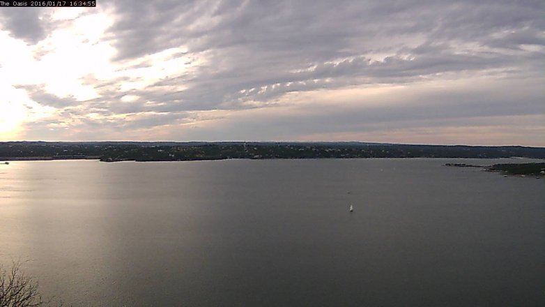 Lake Travis webcam, January 17, 2016 3:40 PM CT