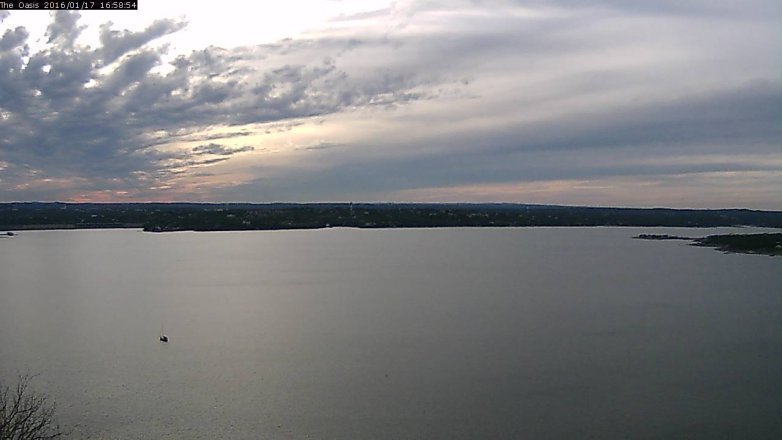 Lake Travis webcam, January 17, 2016 4:05 PM CT