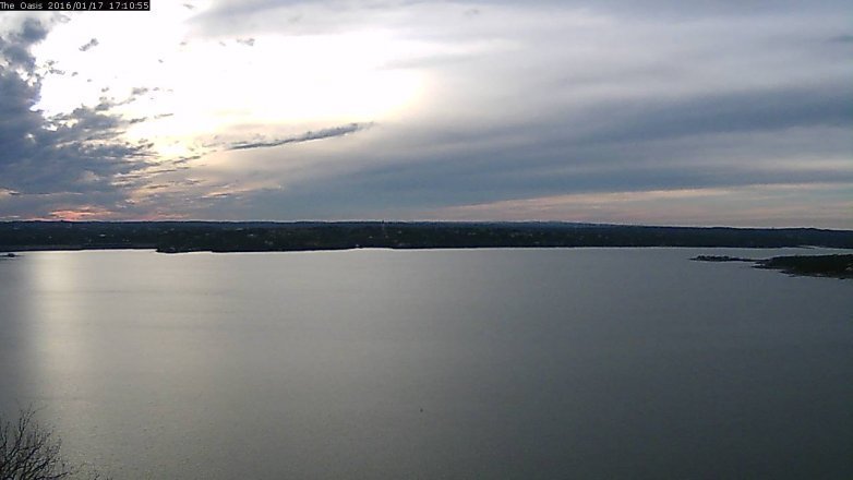 Lake Travis webcam, January 17, 2016 4:15 PM CT