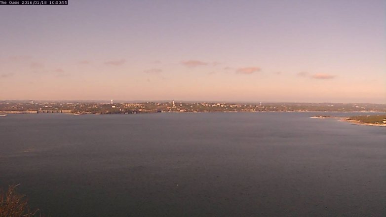Lake Travis webcam, January 18, 2016 9:05 AM CT