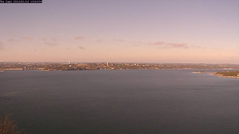 Lake Travis webcam, January 18, 2016 9:10 AM CT