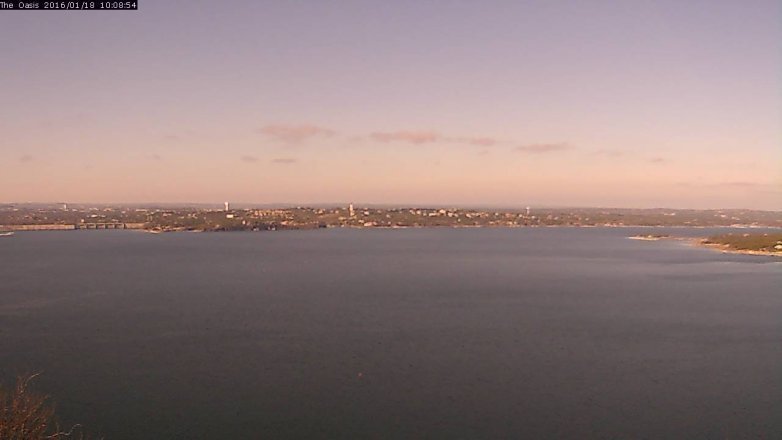 Lake Travis webcam, January 18, 2016 9:15 AM CT