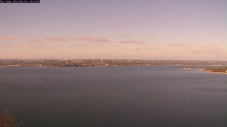 Lake Travis webcam, January 18, 2016 9:20 AM CT