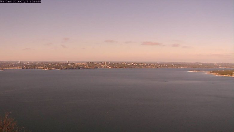 Lake Travis webcam, January 18, 2016 9:50 AM CT