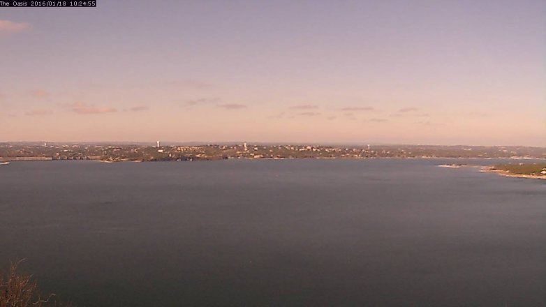 Lake Travis webcam, January 18, 2016 10:10 AM CT