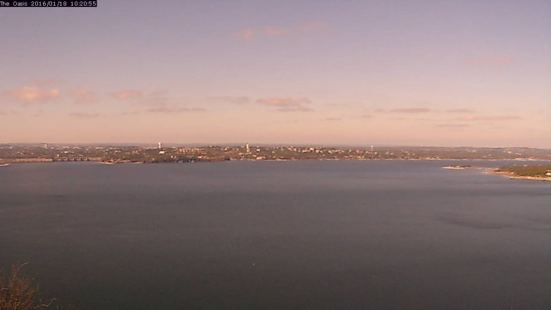 Lake Travis webcam, January 18, 2016 10:30 AM CT