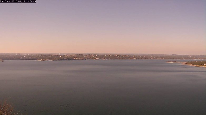 Lake Travis webcam, January 18, 2016 11:05 AM CT