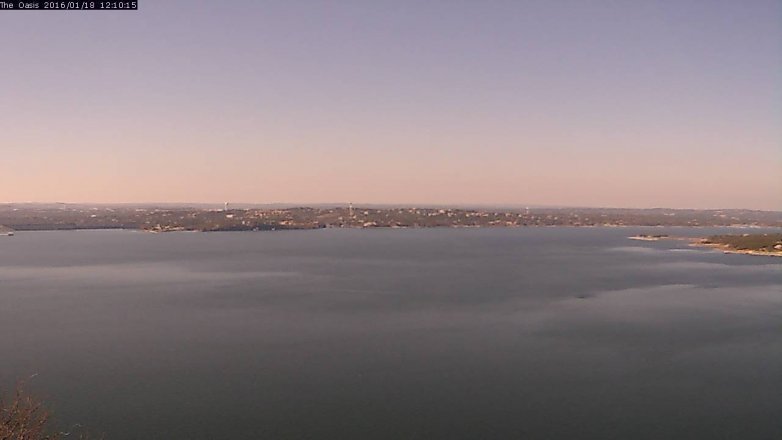 Lake Travis webcam, January 18, 2016 11:15 AM CT