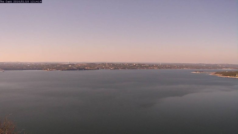 Lake Travis webcam, January 18, 2016 11:20 AM CT