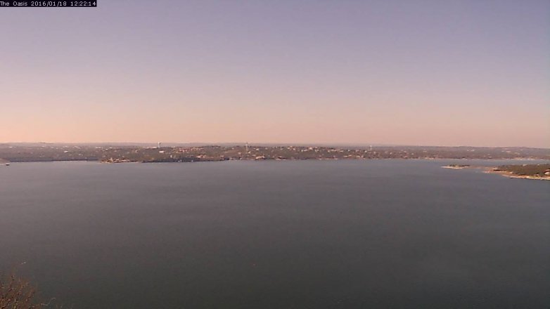 Lake Travis webcam, January 18, 2016 11:30 AM CT