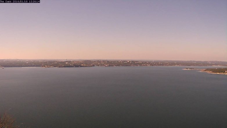 Lake Travis webcam, January 18, 2016 11:35 AM CT