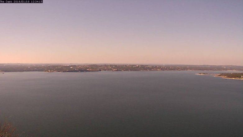 Lake Travis webcam, January 18, 2016 11:40 AM CT