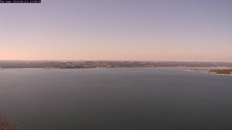 Lake Travis webcam, January 18, 2016 11:45 AM CT