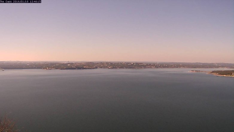 Lake Travis webcam, January 18, 2016 11:55 AM CT