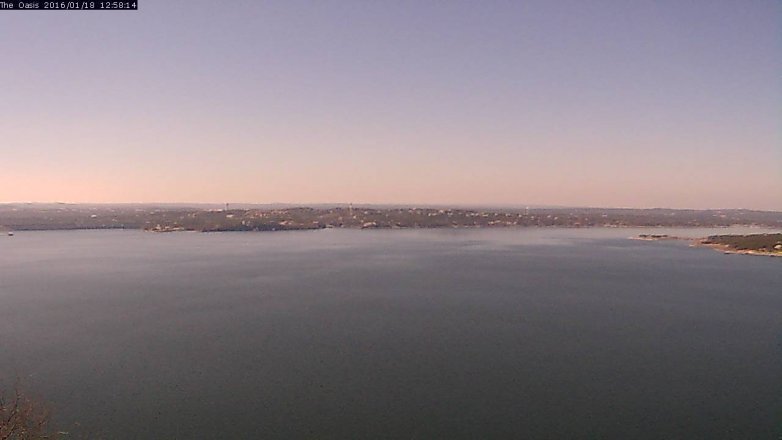 Lake Travis webcam, January 18, 2016 12:05 PM CT