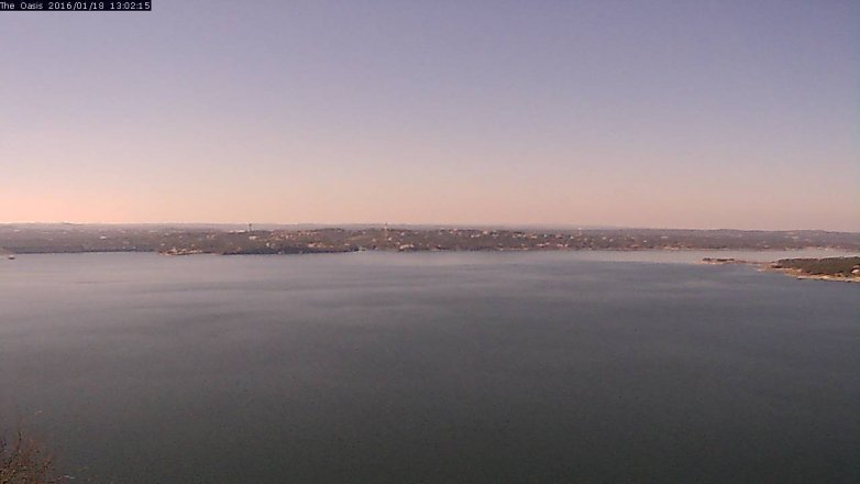 Lake Travis webcam, January 18, 2016 12:10 PM CT