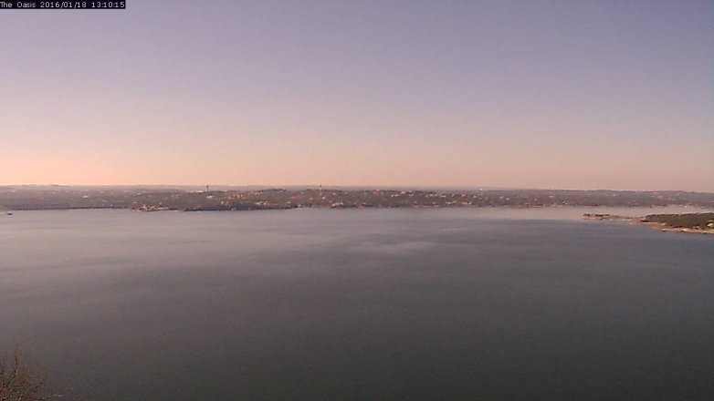 Lake Travis webcam, January 18, 2016 12:15 PM CT