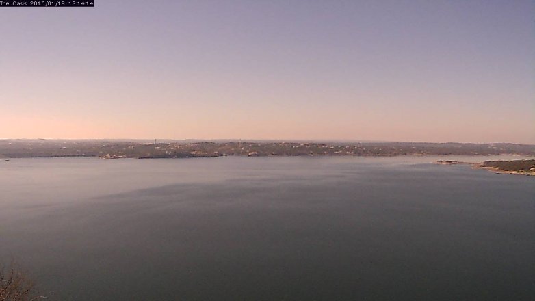 Lake Travis webcam, January 18, 2016 12:20 PM CT