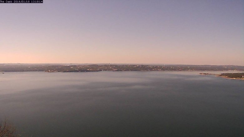 Lake Travis webcam, January 18, 2016 12:25 PM CT