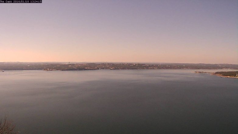 Lake Travis webcam, January 18, 2016 12:30 PM CT