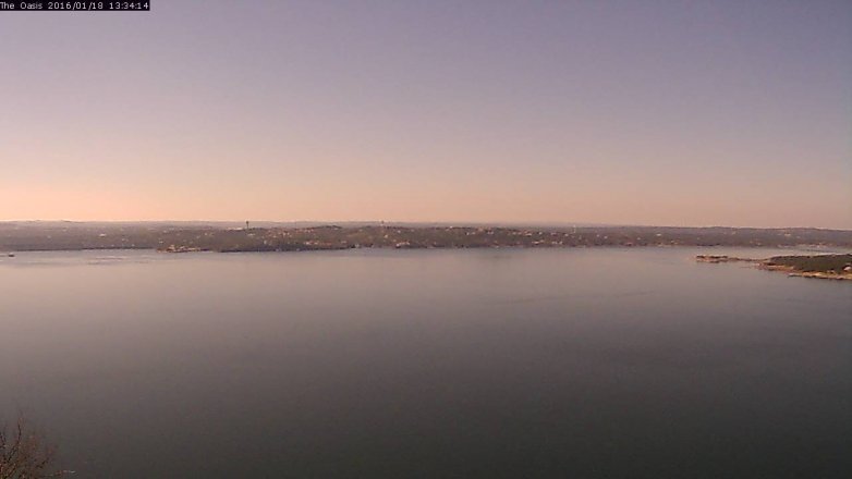 Lake Travis webcam, January 18, 2016 12:40 PM CT