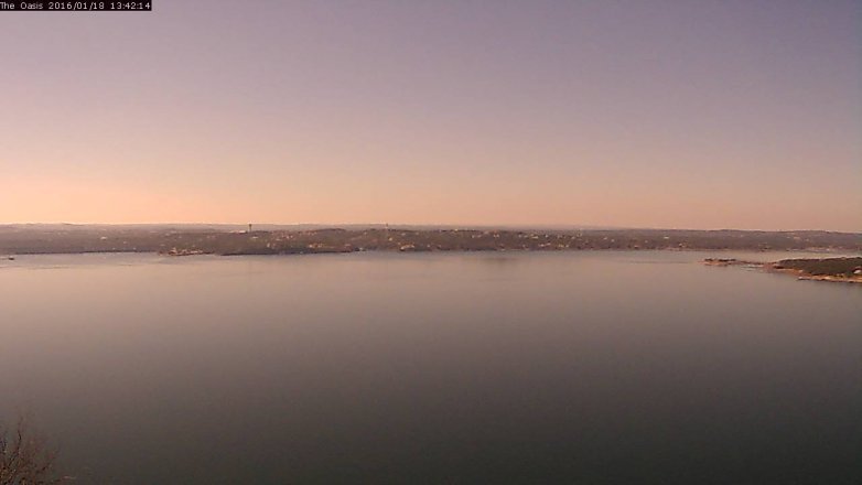 Lake Travis webcam, January 18, 2016 12:50 PM CT