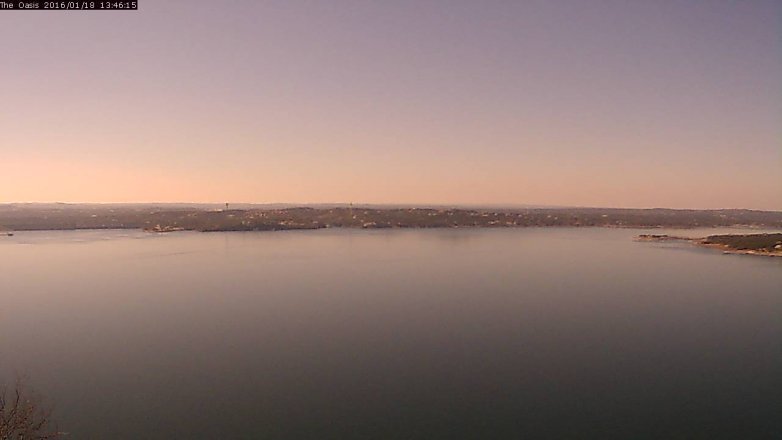 Lake Travis webcam, January 18, 2016 12:55 PM CT