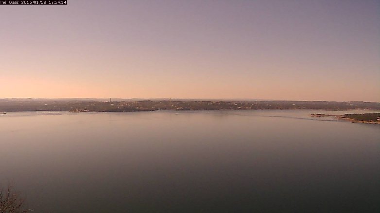 Lake Travis webcam, January 18, 2016 1:00 PM CT