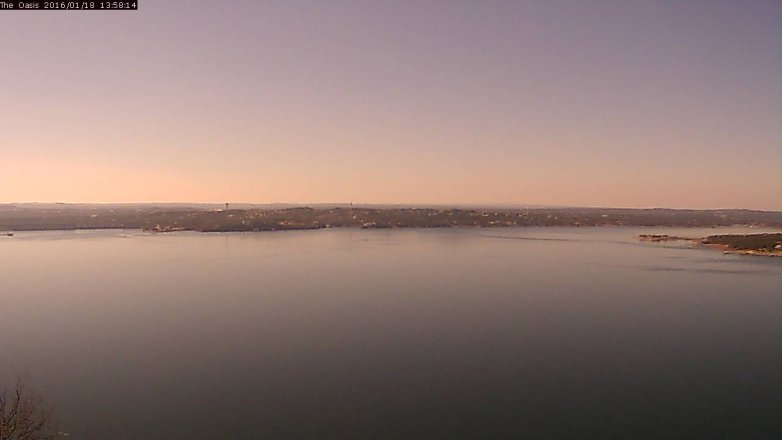 Lake Travis webcam, January 18, 2016 1:05 PM CT