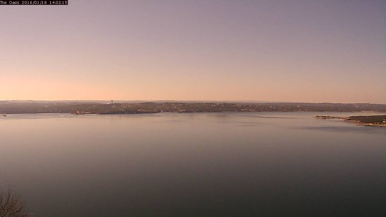Lake Travis webcam, January 18, 2016 1:10 PM CT