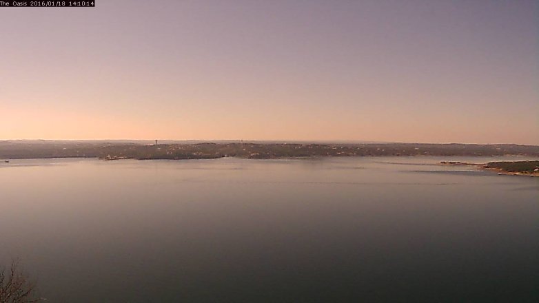 Lake Travis webcam, January 18, 2016 1:15 PM CT