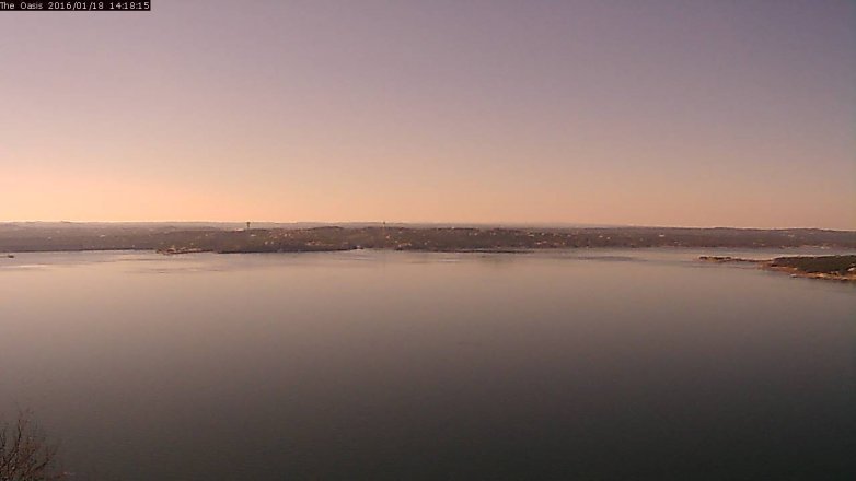 Lake Travis webcam, January 18, 2016 1:25 PM CT
