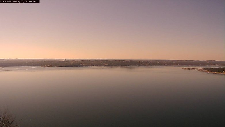 Lake Travis webcam, January 18, 2016 1:30 PM CT