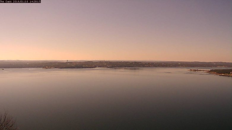 Lake Travis webcam, January 18, 2016 1:35 PM CT