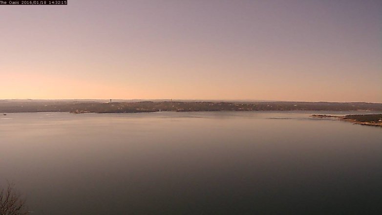 Lake Travis webcam, January 18, 2016 1:40 PM CT
