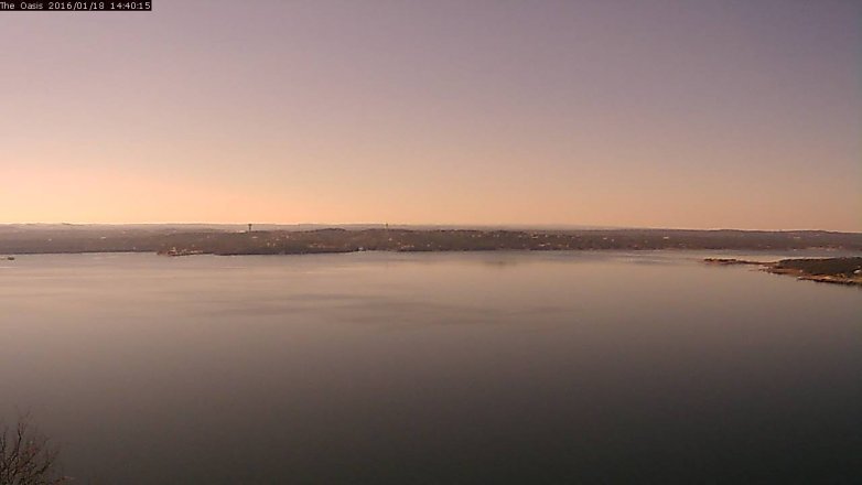 Lake Travis webcam, January 18, 2016 1:45 PM CT