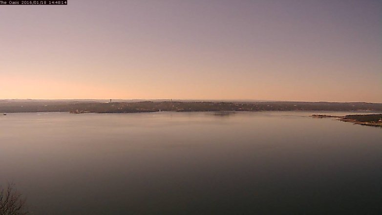 Lake Travis webcam, January 18, 2016 1:55 PM CT