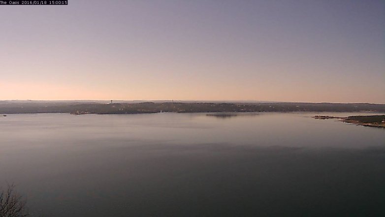 Lake Travis webcam, January 18, 2016 2:05 PM CT