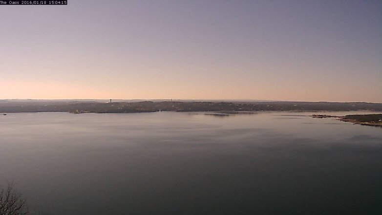 Lake Travis webcam, January 18, 2016 2:10 PM CT