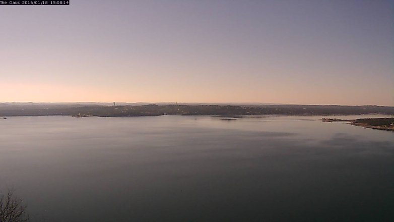 Lake Travis webcam, January 18, 2016 2:15 PM CT