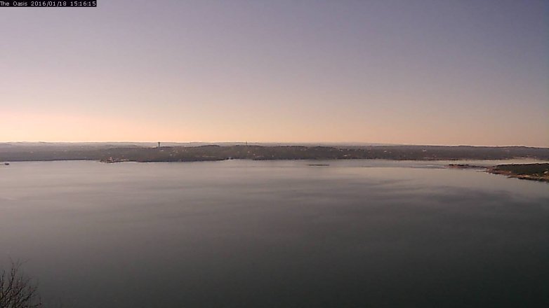 Lake Travis webcam, January 18, 2016 2:20 PM CT