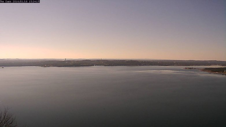 Lake Travis webcam, January 18, 2016 2:30 PM CT