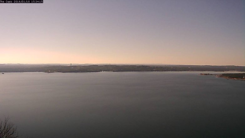 Lake Travis webcam, January 18, 2016 2:40 PM CT