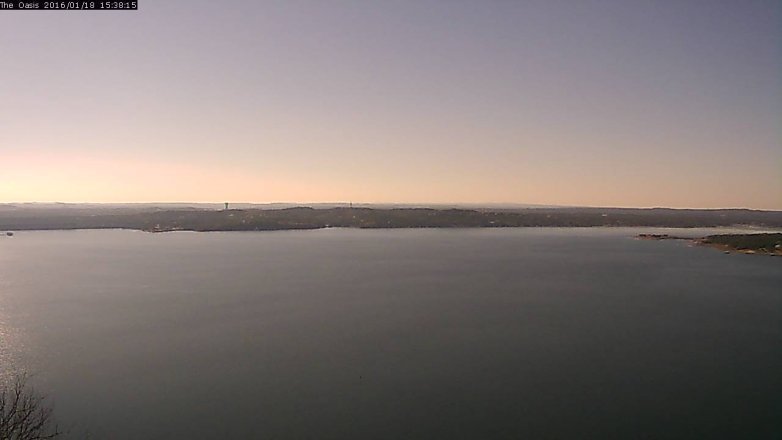 Lake Travis webcam, January 18, 2016 2:45 PM CT