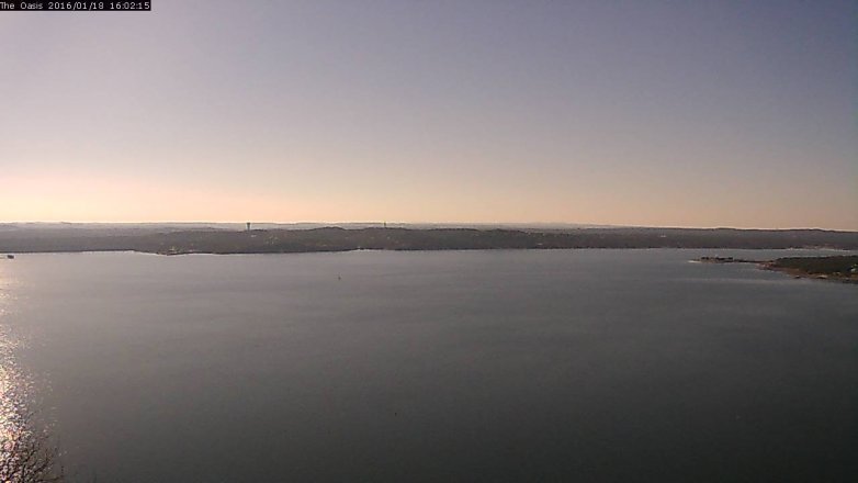 Lake Travis webcam, January 18, 2016 3:10 PM CT